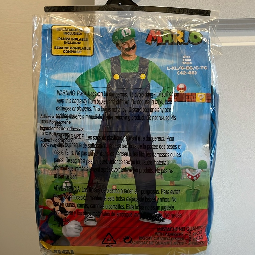 Súper Mario brothers, Luigi costume
